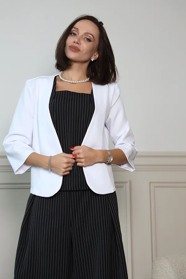 Костюм (Жакет+Жилет+Брюки) OPEN-STYLE, черно-белый - фото 2