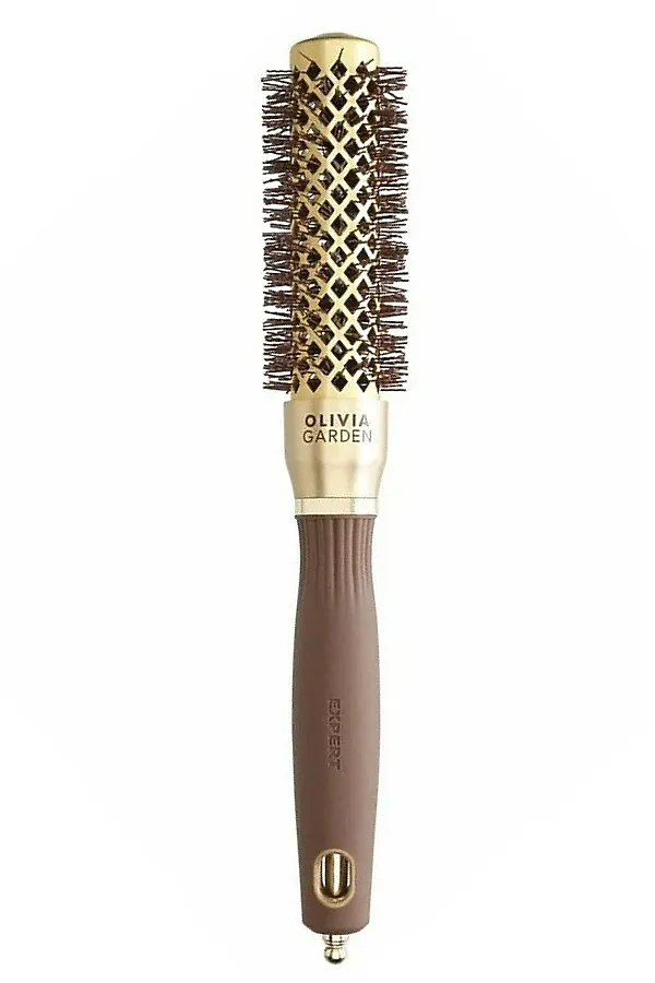 Olivia Garden Термобрашинг для укладки волос / Expert Blowout Shine Wavy Bristles Gold & Brown, 20 мм, коричневый KRISTALLER, коричневый - фото 2