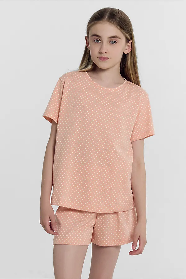 Комплект (Футболка+Шорты) MARK FORMELLE, сердечки на коралловом - фото 2