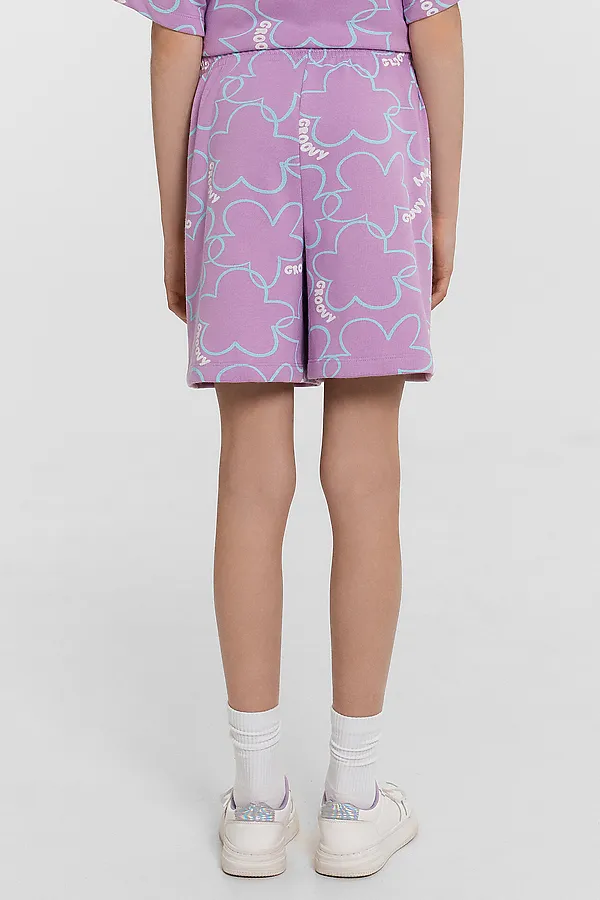 Комплект (Футболка+Шорты) MARK FORMELLE, цветы на лиловом - фото 2