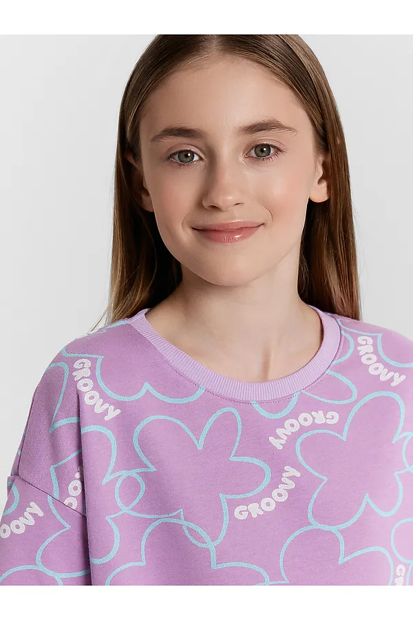 Комплект (Футболка+Шорты) MARK FORMELLE, цветы на лиловом - фото 2