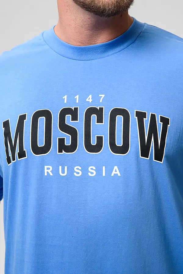 Футболка 8503/1 НАТАЛИ, голубой+москва - фото 2