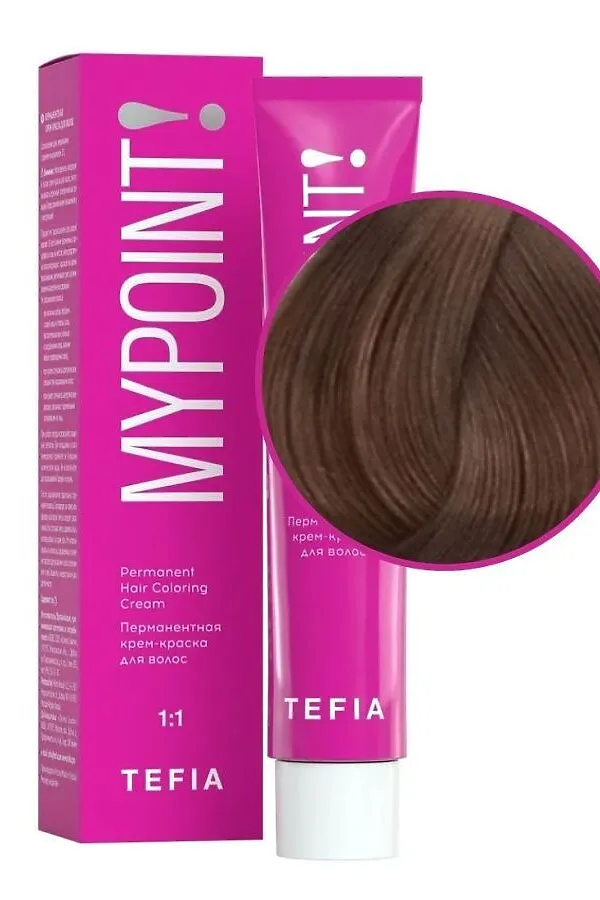 TEFIA Mypoint 7.8 Перманентная крем-краска для волос / Блондин коричневый, 60 мл KRISTALLER, блондин коричневый - фото 2