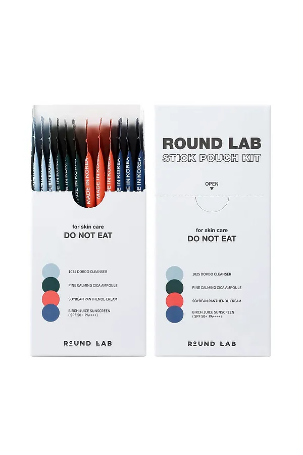 ROUND LAB Набор средств для лица: пенка, сыворотка, крем увлажняющий, крем солнцезащитный / Stick Pouch Kit, 3 мл x 12 шт. KRISTALLER, белый - фото 2