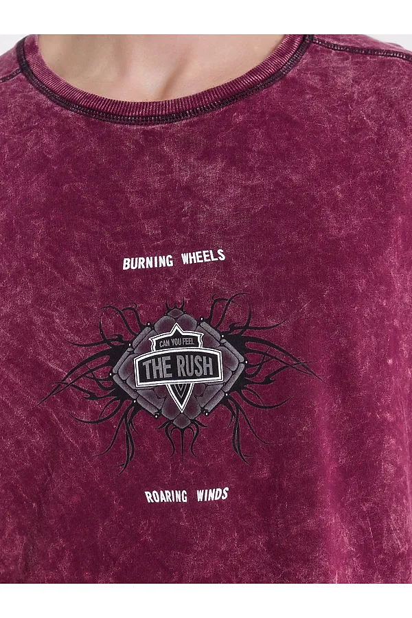 Футболка MARK FORMELLE, винный acid wash - фото 2