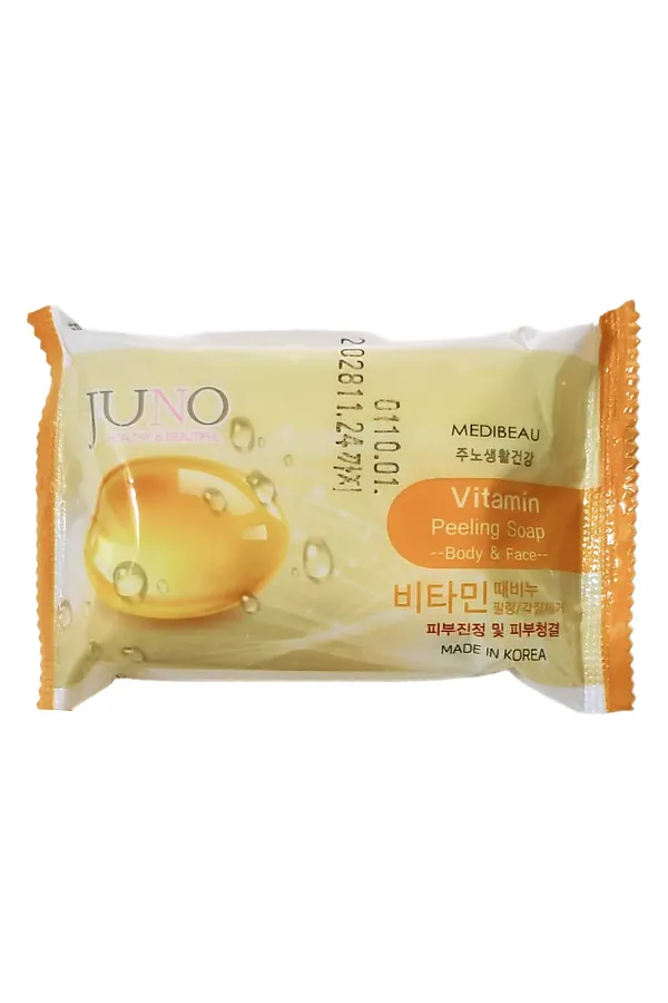 MEDIBEAU Косметическое пилинг-мыло для лица и тела с витаминами / Vitamin Peeling Soap, 150 г KRISTALLER, желтый - фото 2