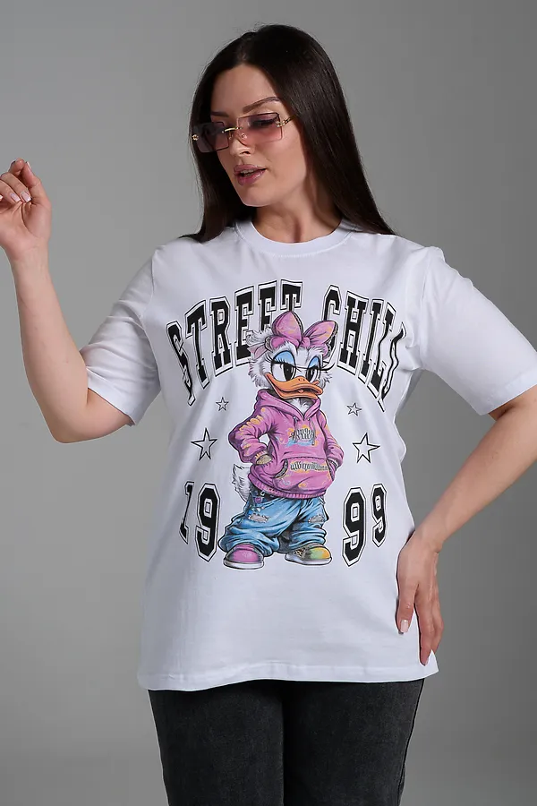Футболка 8551 НАТАЛИ, белый+пона - фото 2