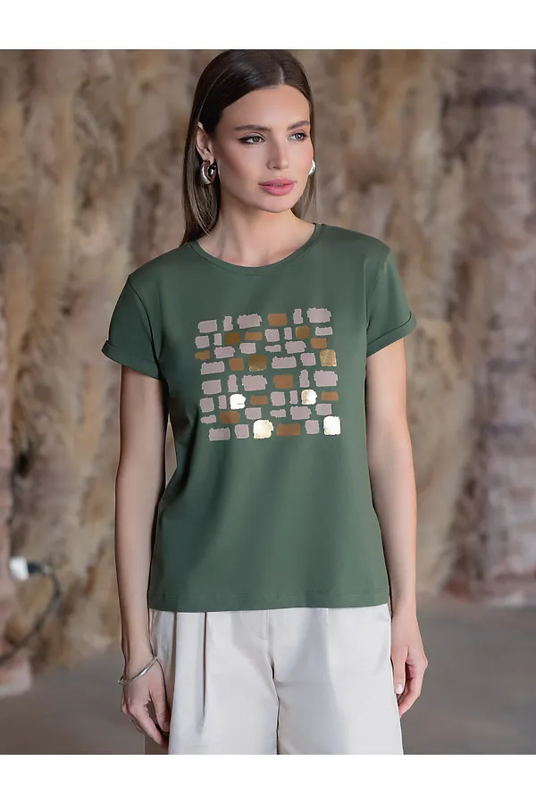 Футболка VILATTE WEAR, т.оливковый_блики - фото 2