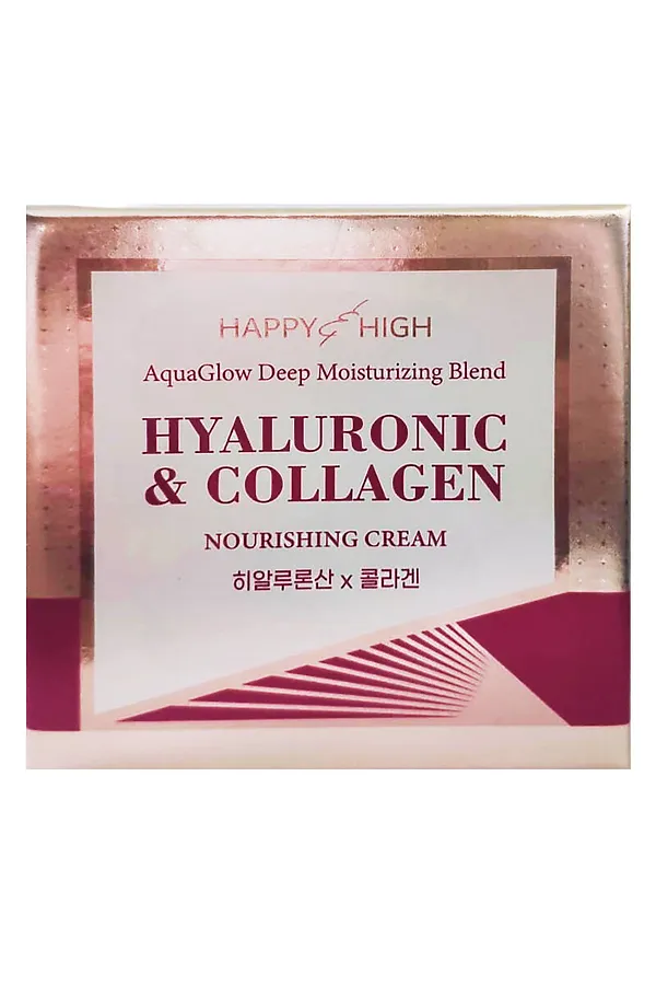 HAPPY HIGH Питательный крем для лица с гиалуроновой кислотой и коллагеном / Aqua Glow Deep Moisturizing Blend, 50 г KRISTALLER, белый - фото 2