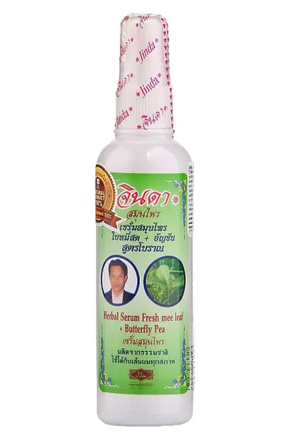 Jinda Herb Растительная сыворотка для волос против выпадения / Serum Fresh Mee Leaf, 120 мл KRISTALLER, зеленый - фото 2