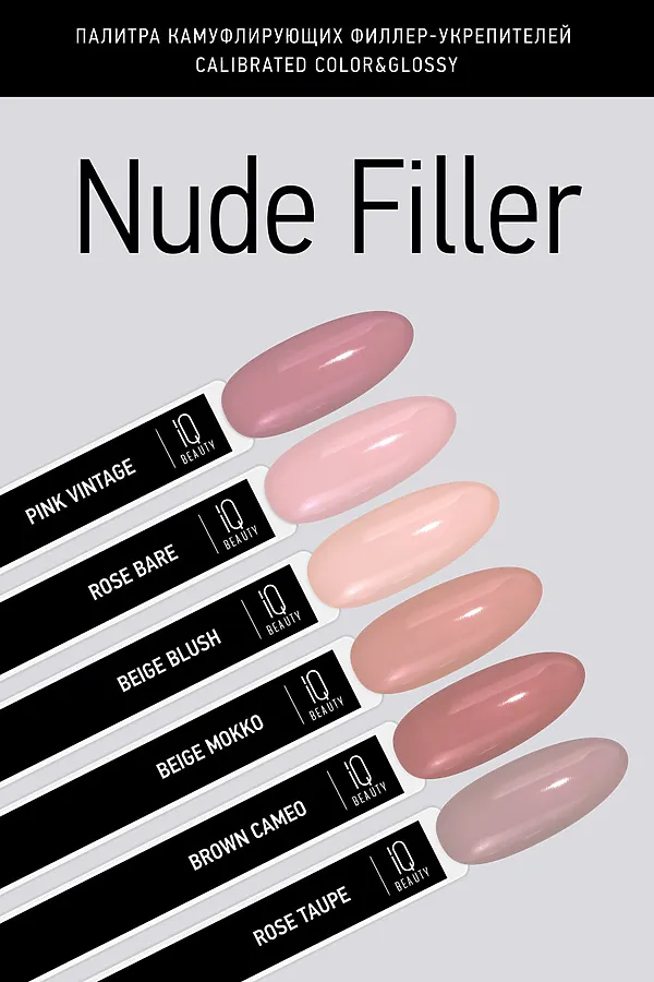 IQ Beauty Филлер-укрепитель с камуфлирующим эффектом / Nude Filler 02 Rose Bare, глянцевый финиш, 12,5 мл KRISTALLER, 02 rose bare, глянцевый финиш - фото 2