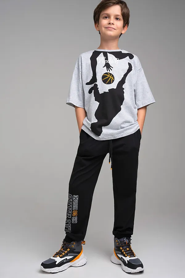 Комплект (Футболка+Брюки) PLAYTODAY, серый,черный - фото 2
