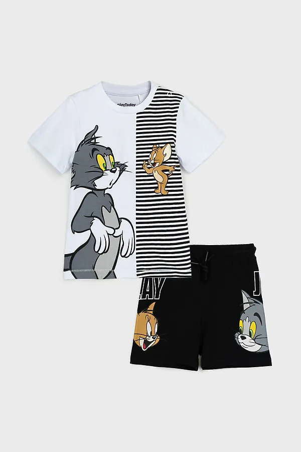 Космплект (Футболка+Шорты) PLAYTODAY, белый,черный - фото 2