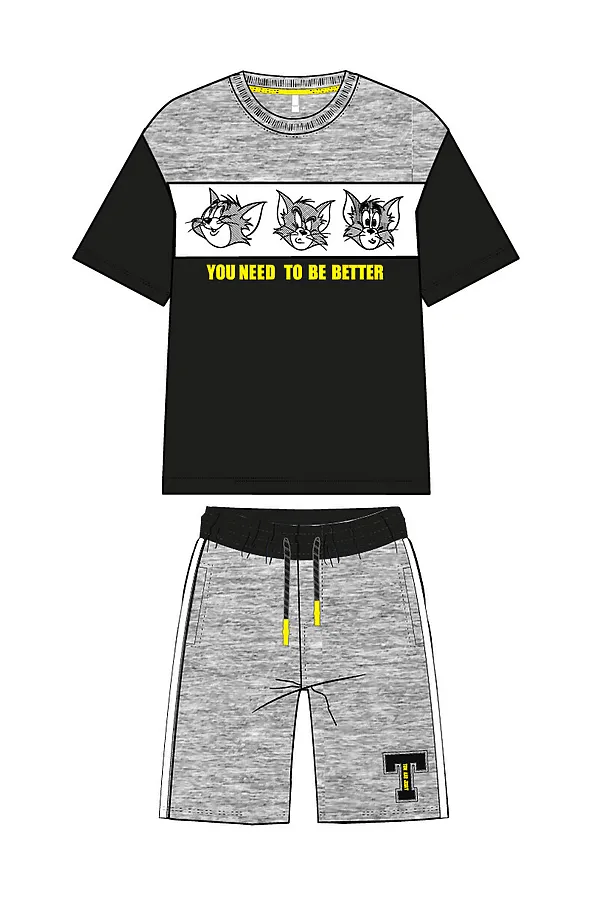 Комплект (Футболка+Шорты) PLAYTODAY, серый,черный,белый - фото 2
