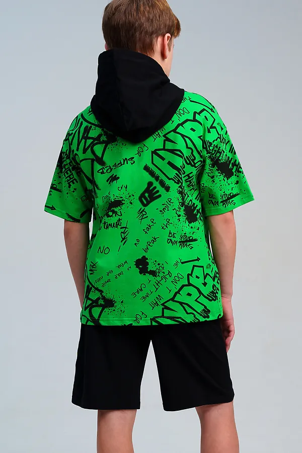 Комплект (Футболка+Шорты) PLAYTODAY, зеленый,черный - фото 2