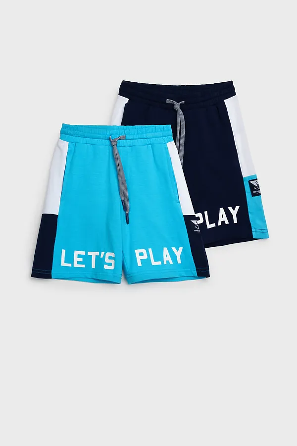 Шорты, 2 шт. PLAYTODAY, тёмно-синий,голубой,белый - фото 2