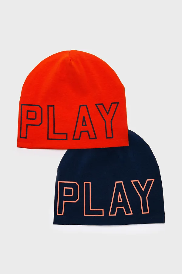 Шапки, 2 шт. PLAYTODAY, оранжевый,тёмно-синий - фото 2