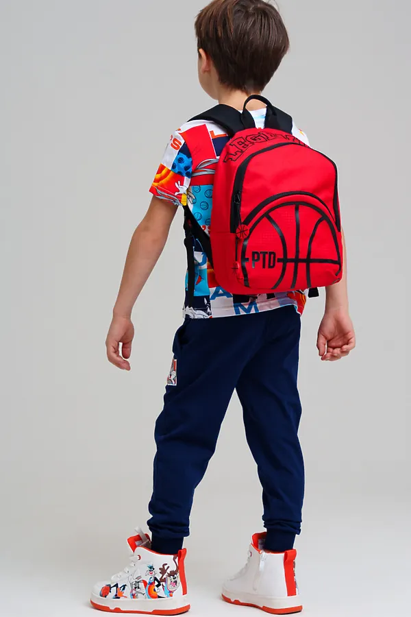Рюкзак текстильный для мальчиков PLAYTODAY, красный,черный - фото 2