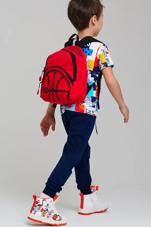 Рюкзак текстильный для мальчиков PLAYTODAY, красный,черный - фото 2