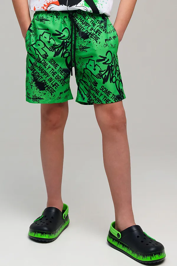 Шорты PLAYTODAY, зеленый,черный - фото 2