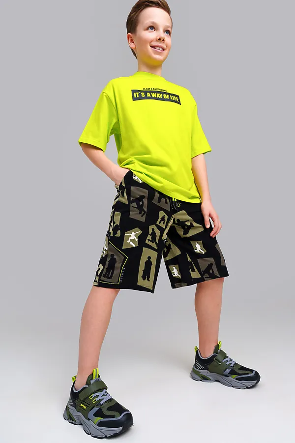 Шорты, 2 шт. PLAYTODAY, хаки,черный - фото 2