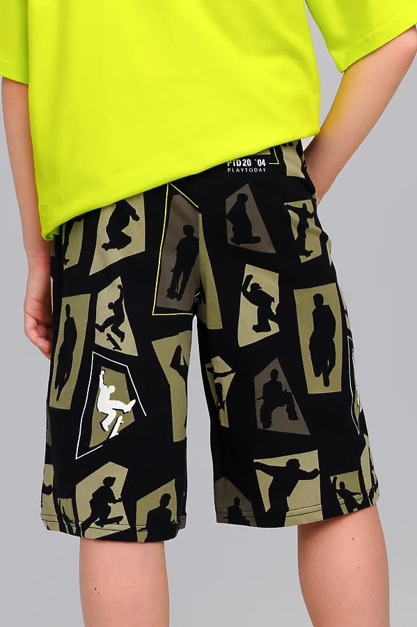 Шорты, 2 шт. PLAYTODAY, хаки,черный - фото 2