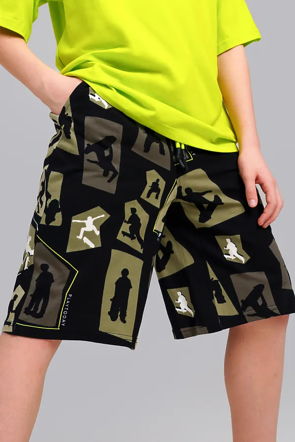 Шорты, 2 шт. PLAYTODAY, хаки,черный - фото 2