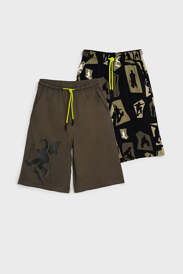 Шорты, 2 шт. PLAYTODAY, хаки,черный - фото 2