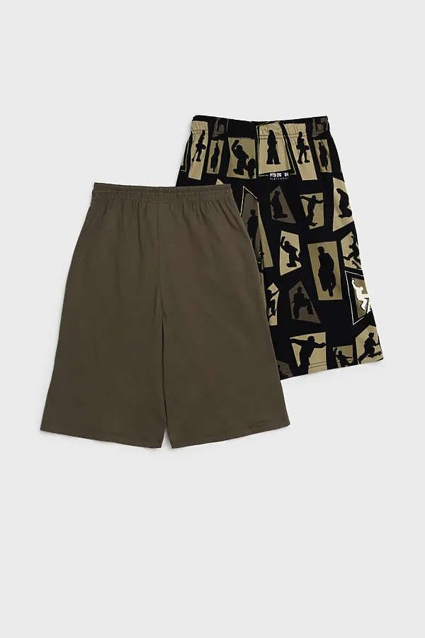 Шорты, 2 шт. PLAYTODAY, хаки,черный - фото 2