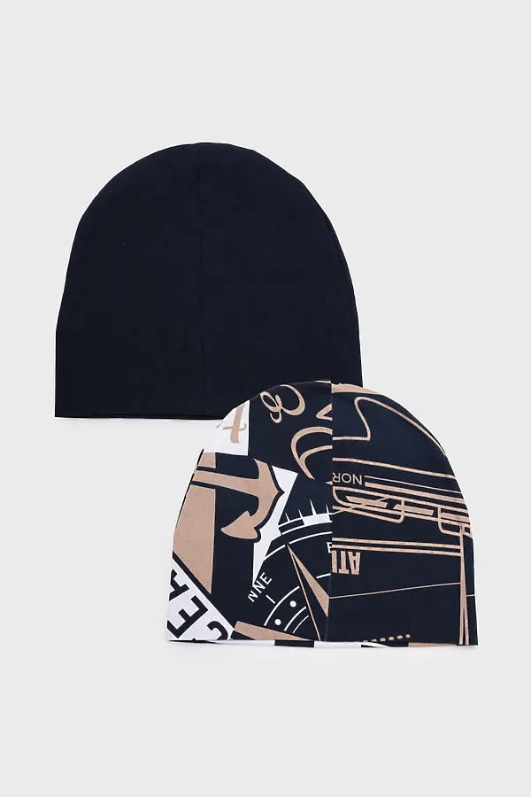 Шапка PLAYTODAY, тёмно-синий,бежевый,белый - фото 2