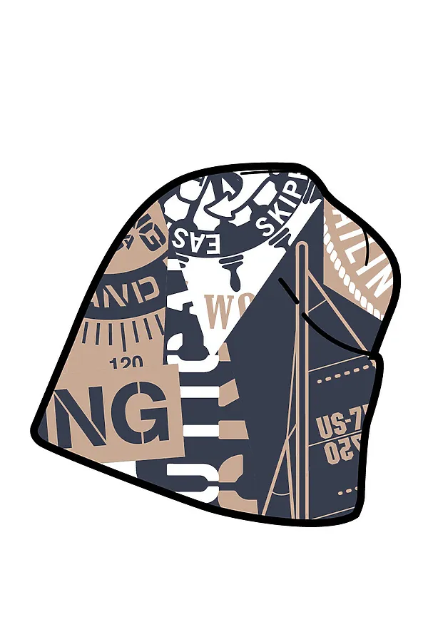 Шапка PLAYTODAY, тёмно-синий,бежевый,белый - фото 2