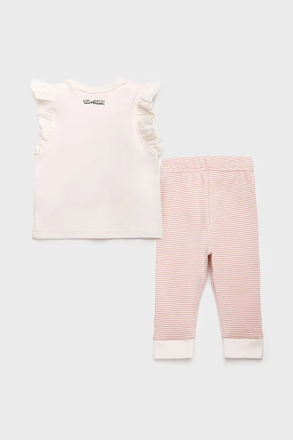 Комплект (Футболка+Брючки) PLAYTODAY, молочный,светло-бежевый - фото 2