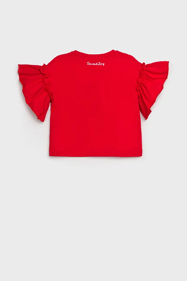 Фуфайка трикотажная для девочек (футболка) PLAYTODAY, красный - фото 2