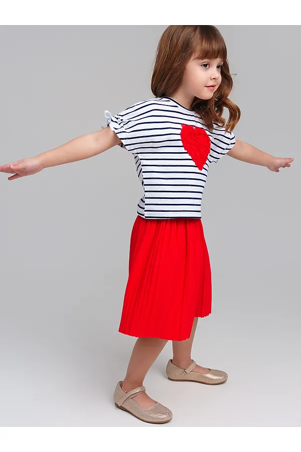 Джемпер трикотажный для девочек (футболка) PLAYTODAY, белый,черный - фото 2