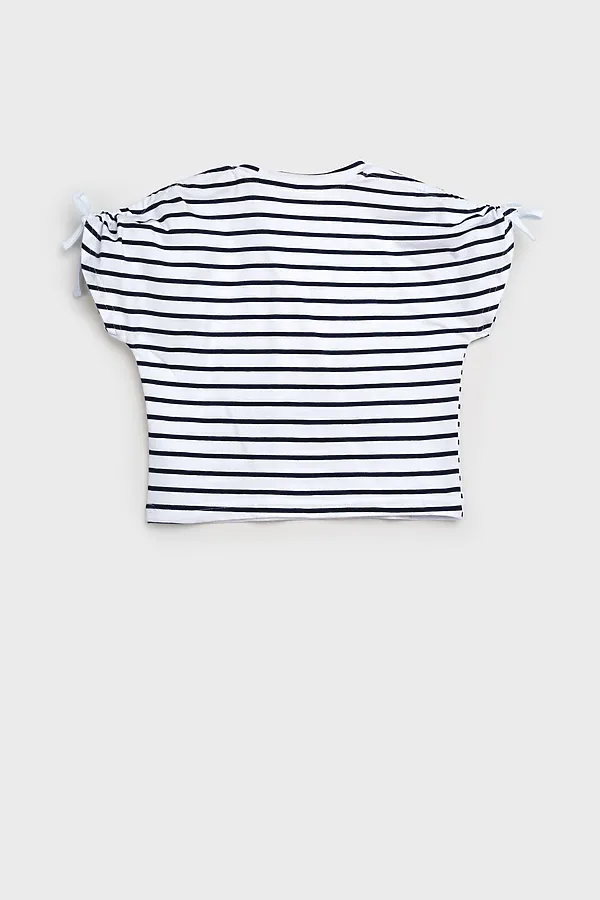 Джемпер трикотажный для девочек (футболка) PLAYTODAY, белый,черный - фото 2