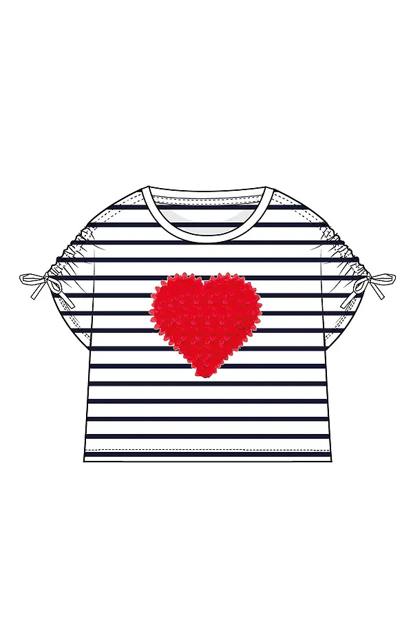 Джемпер трикотажный для девочек (футболка) PLAYTODAY, белый,черный - фото 2