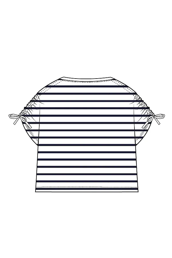 Джемпер трикотажный для девочек (футболка) PLAYTODAY, белый,черный - фото 2