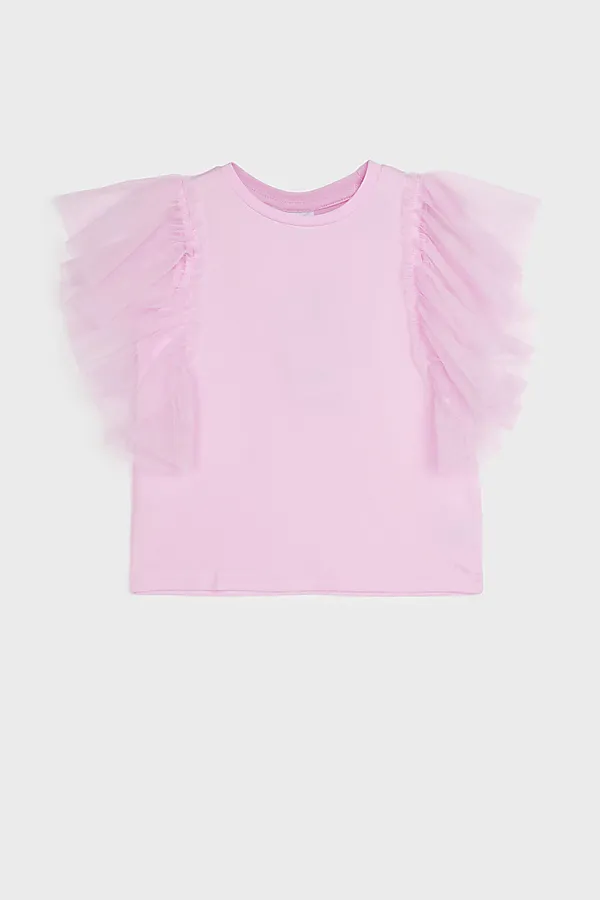 Фуфайка трикотажная для девочек (футболка) PLAYTODAY, светло-розовый - фото 2