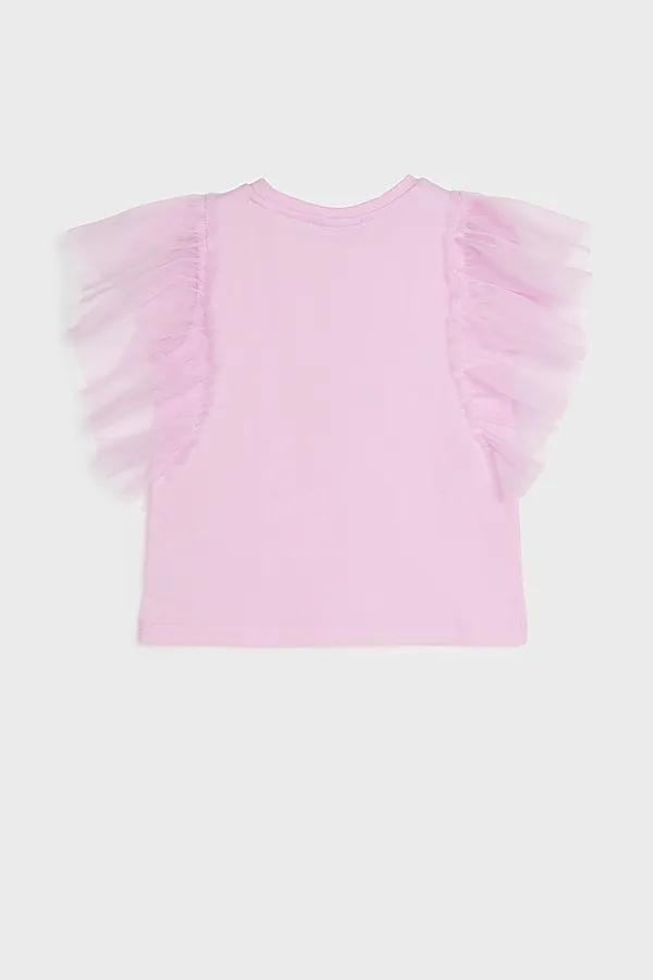 Фуфайка трикотажная для девочек (футболка) PLAYTODAY, светло-розовый - фото 2