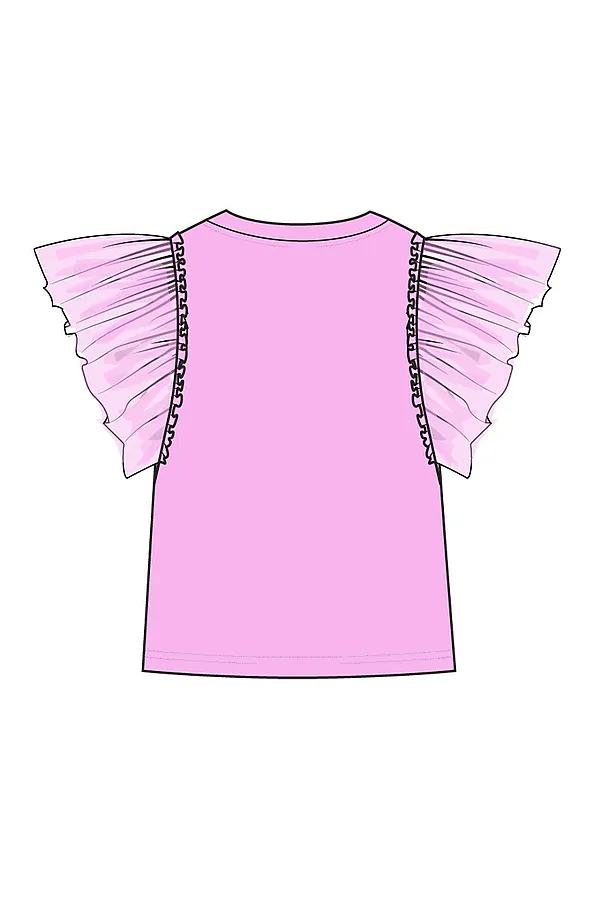 Фуфайка трикотажная для девочек (футболка) PLAYTODAY, светло-розовый - фото 2