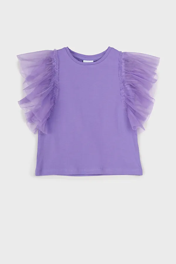 Фуфайка трикотажная для девочек (футболка) PLAYTODAY, сиреневый - фото 2