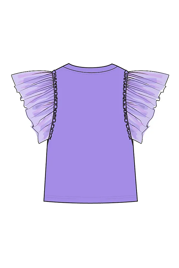 Фуфайка трикотажная для девочек (футболка) PLAYTODAY, сиреневый - фото 2