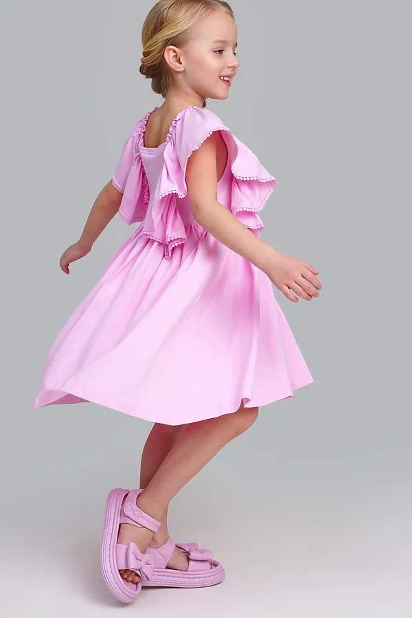 Платье трикотажное для девочек PLAYTODAY, светло-розовый - фото 2