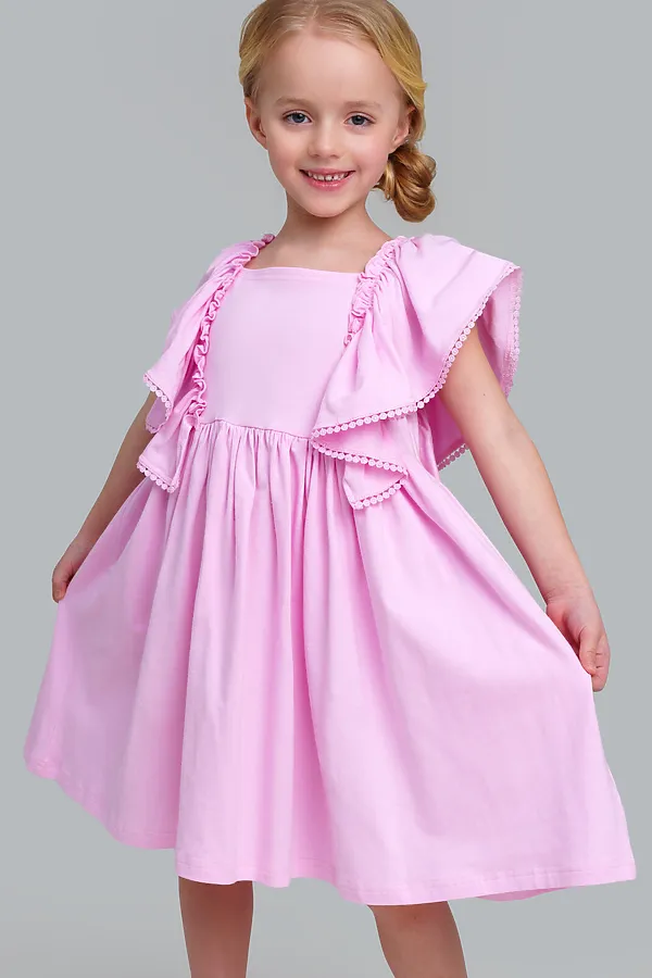 Платье трикотажное для девочек PLAYTODAY, светло-розовый - фото 2