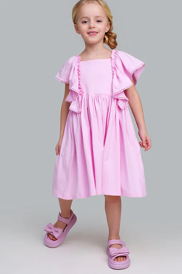 Платье трикотажное для девочек PLAYTODAY, светло-розовый - фото 2