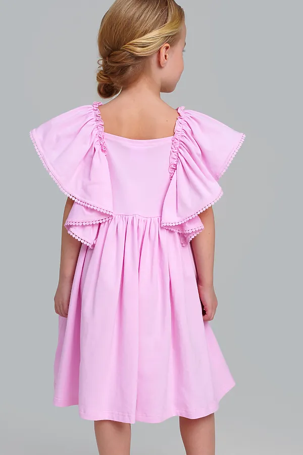 Платье трикотажное для девочек PLAYTODAY, светло-розовый - фото 2