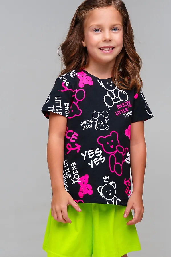 Футболка PLAYTODAY, черный,фуксия,белый - фото 2