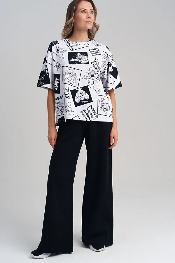 Фуфайка трикотажная для женщин (футболка) PLAYTODAY, белый,черный - фото 2