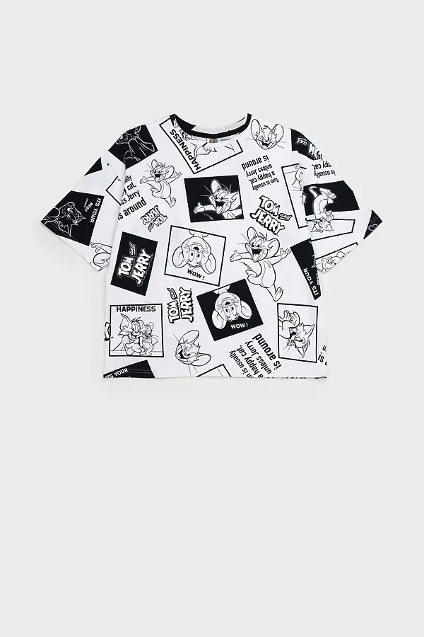 Фуфайка трикотажная для женщин (футболка) PLAYTODAY, белый,черный - фото 2