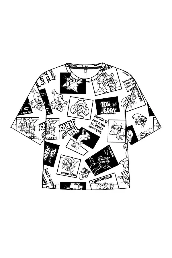 Фуфайка трикотажная для женщин (футболка) PLAYTODAY, белый,черный - фото 2